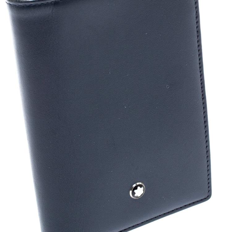 Pre Owned Montblanc Navy Blue Leather Meisterstuck Trifold Wallet