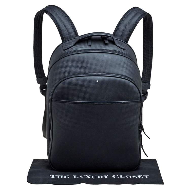 Pre Owned Montblanc Black Leather Large Extreme Backpack