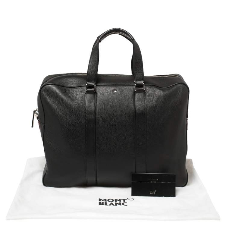 Pre Owned Montblanc Black Leather Meisterstuck Document Briefcase
