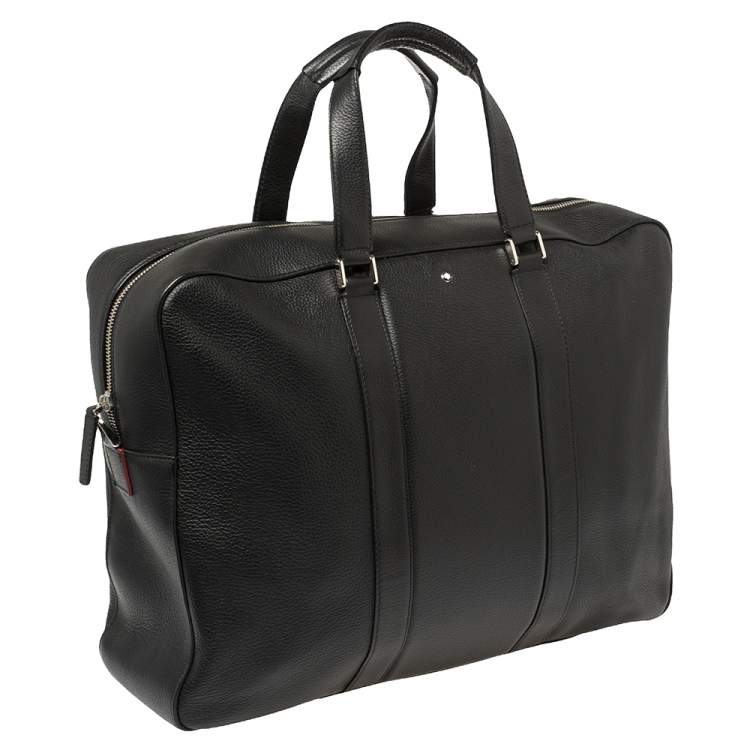 Pre Owned Montblanc Black Leather Meisterstuck Document Briefcase