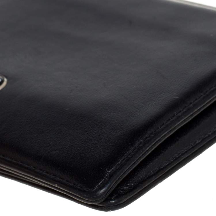 Pre Owned Montblanc Black Leather Meisterstück Money Clip Wallet 6CC