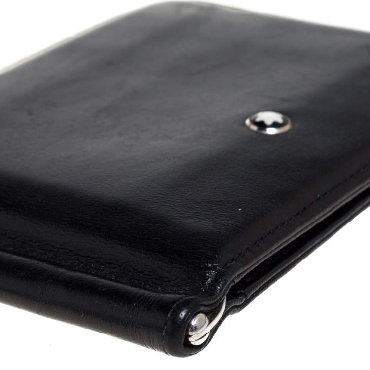 Pre Owned Montblanc Black Leather Meisterstück Money Clip Wallet 6CC