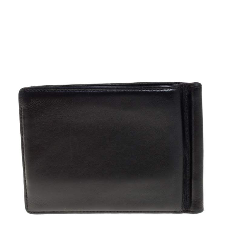 Pre Owned Montblanc Black Leather Meisterstück Money Clip Wallet 6CC