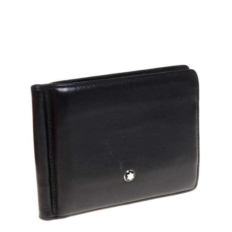 Pre Owned Montblanc Black Leather Meisterstück Money Clip Wallet 6CC