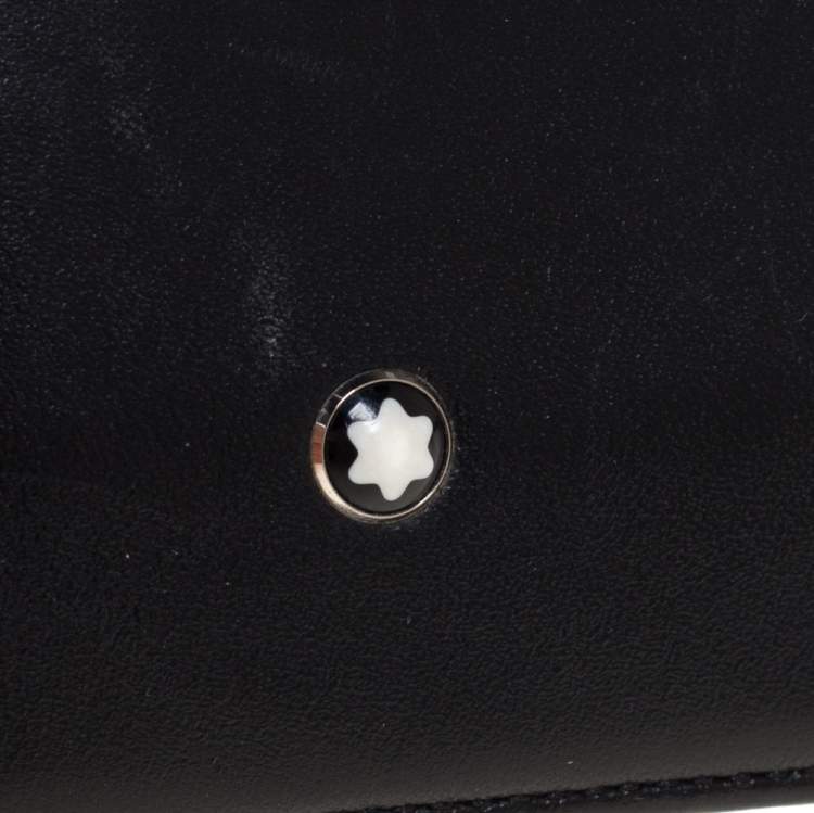 Pre Owned Montblanc Black Leather Meisterstück Money Clip Wallet 6CC