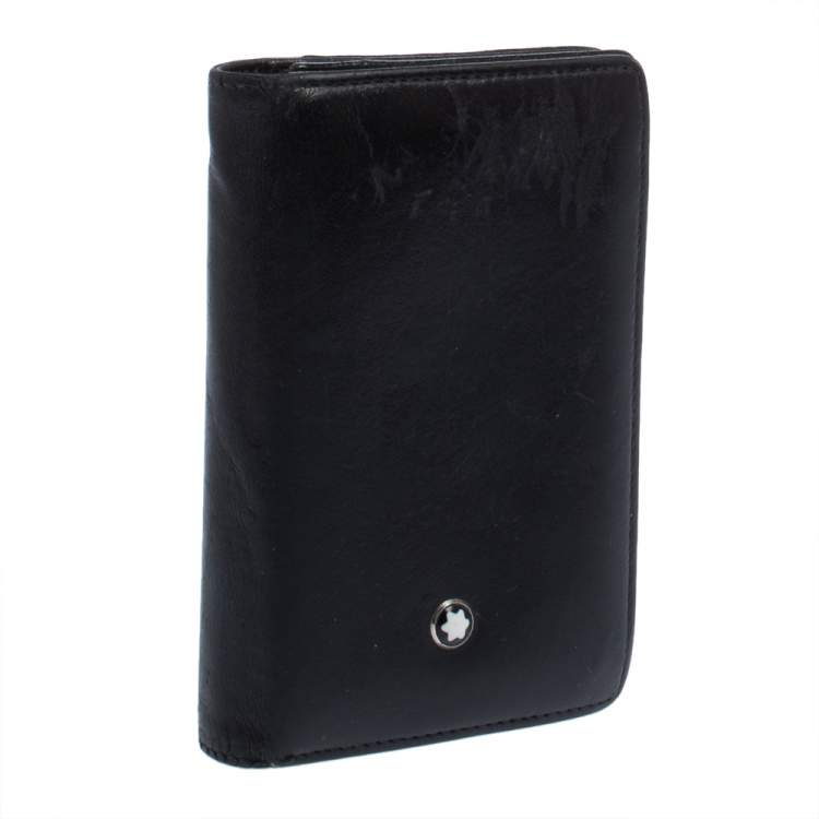 Pre Owned Montblanc Black Leather Meisterstuck Business Card Holder