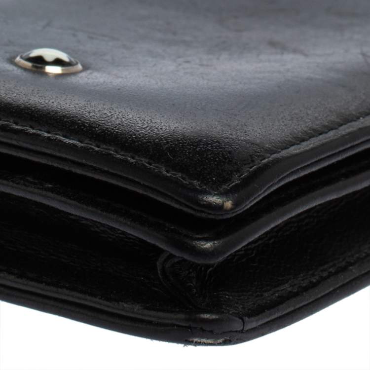 Pre Owned Montblanc Black Leather Meisterstuck Business Card Holder
