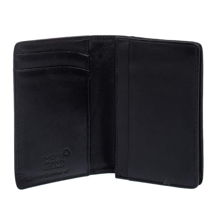 Pre Owned Montblanc Black Leather Meisterstuck Business Card Holder