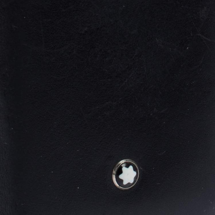 Pre Owned Montblanc Black Leather Meisterstuck Business Card Holder