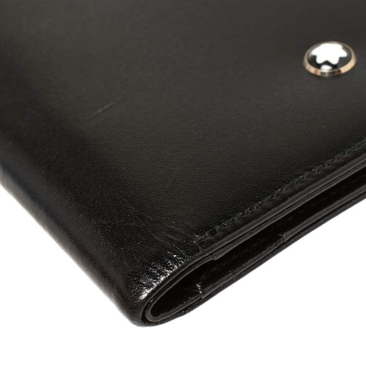 Pre Owned Montblanc Black Leather Bifold Card Holder