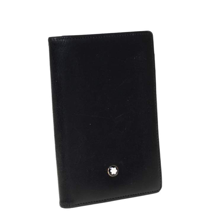 Pre Owned Montblanc Black Leather Meisterstuck Business Card Holder