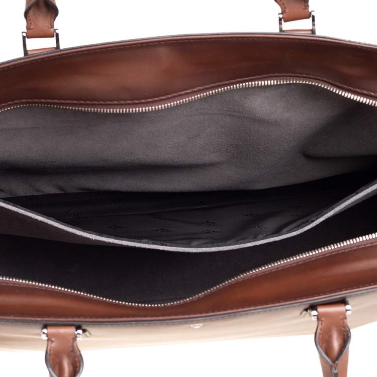 Pre Owned Montblanc Ombre Brown Leather Meisterstück Sfumato Briefcase