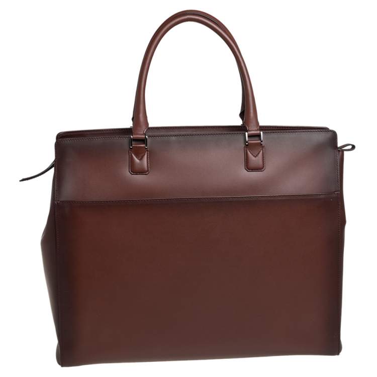 Pre Owned Montblanc Ombre Brown Leather Meisterstück Sfumato Briefcase