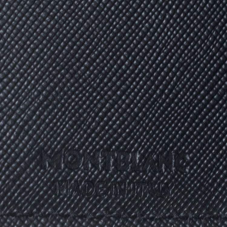 Pre Owned Montblanc Black Leather Sartorial Calligraphy Card Case 