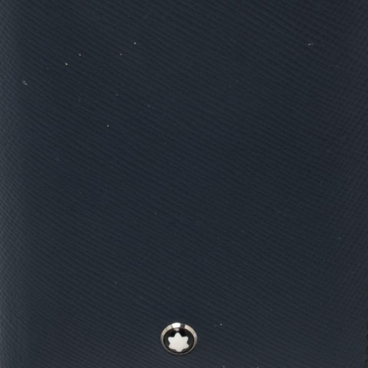 مملوكة مسبقًا Montblanc Blue/Grey Leather Meisterstück Card Holder