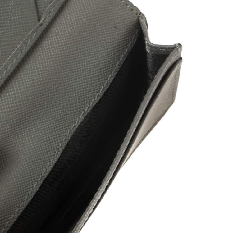 مملوكة مسبقًا Montblanc Blue/Grey Leather Meisterstück Card Holder