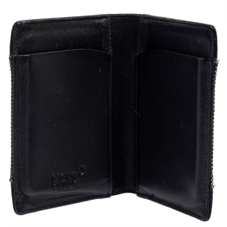 مملوكة مسبقًا Montblanc Black Canvas and Leather Meisterstuck Business Card Holder