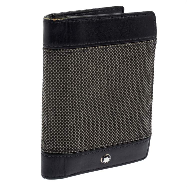 مملوكة مسبقًا Montblanc Black Canvas and Leather Meisterstuck Business Card Holder