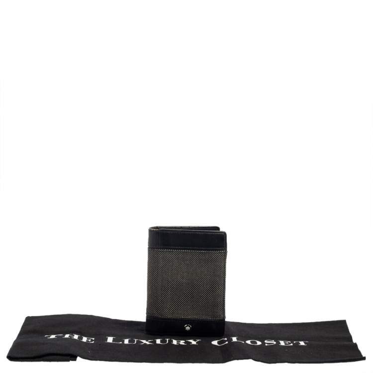 مملوكة مسبقًا Montblanc Black Canvas and Leather Meisterstuck Business Card Holder