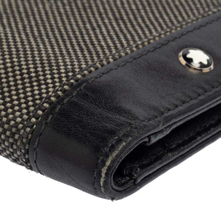 مملوكة مسبقًا Montblanc Black Canvas and Leather Meisterstuck Business Card Holder