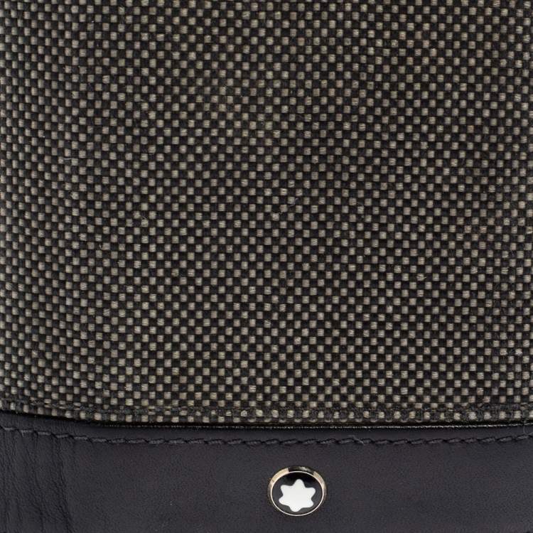 مملوكة مسبقًا Montblanc Black Canvas and Leather Meisterstuck Business Card Holder