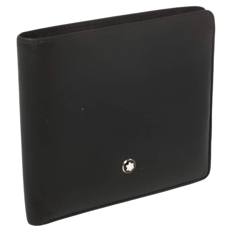 Pre Owned Montblanc Black Leather Miesterstuck Bifold Wallet