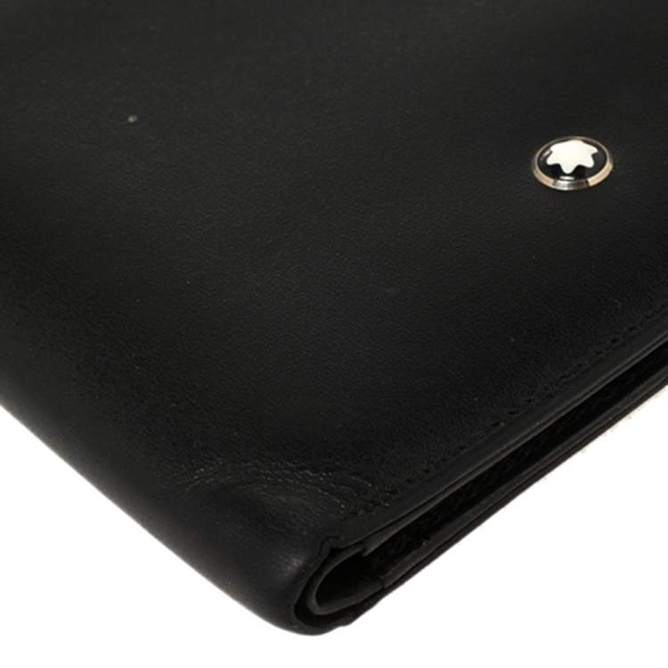 Pre Owned Montblanc Black Leather Miesterstuck Bifold Wallet