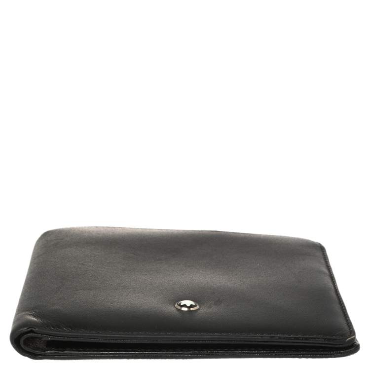 Pre Owned Montblanc Black Leather Miesterstuck Bifold Wallet