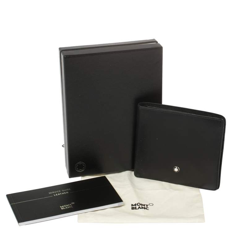 Pre Owned Montblanc Black Leather Miesterstuck Bifold Wallet