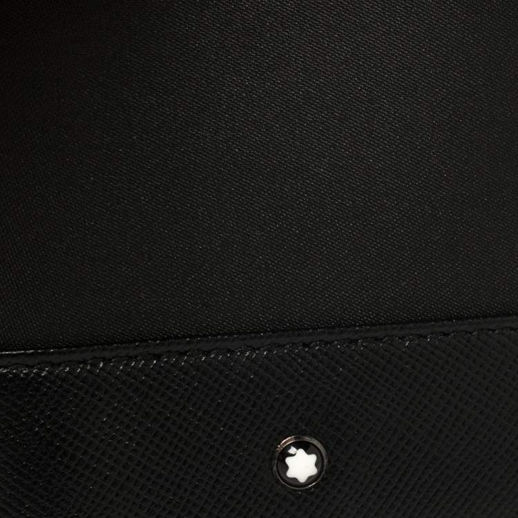 Pre Owned Montblanc Black Nylon and Leather Trifold Wallet