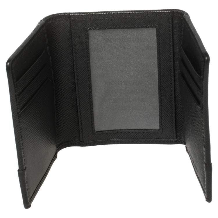 Pre Owned Montblanc Black Nylon and Leather Trifold Wallet