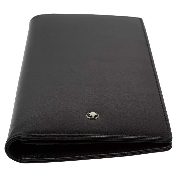Pre Owned Montblanc Black Leather Meisterstuck Long Wallet
