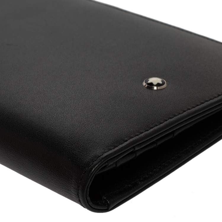 Pre Owned Montblanc Black Leather Meisterstuck Long Wallet