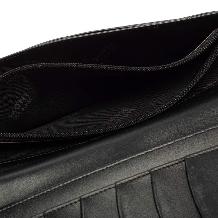 Pre Owned Montblanc Black Leather Meisterstuck Long Wallet