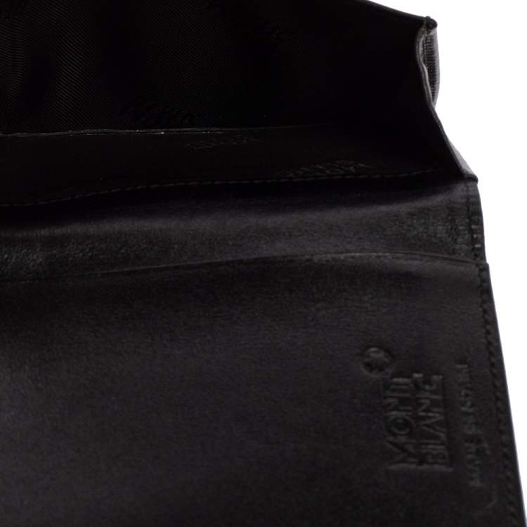 Pre Owned Montblanc Black Leather Meisterstuck Business Card Holder