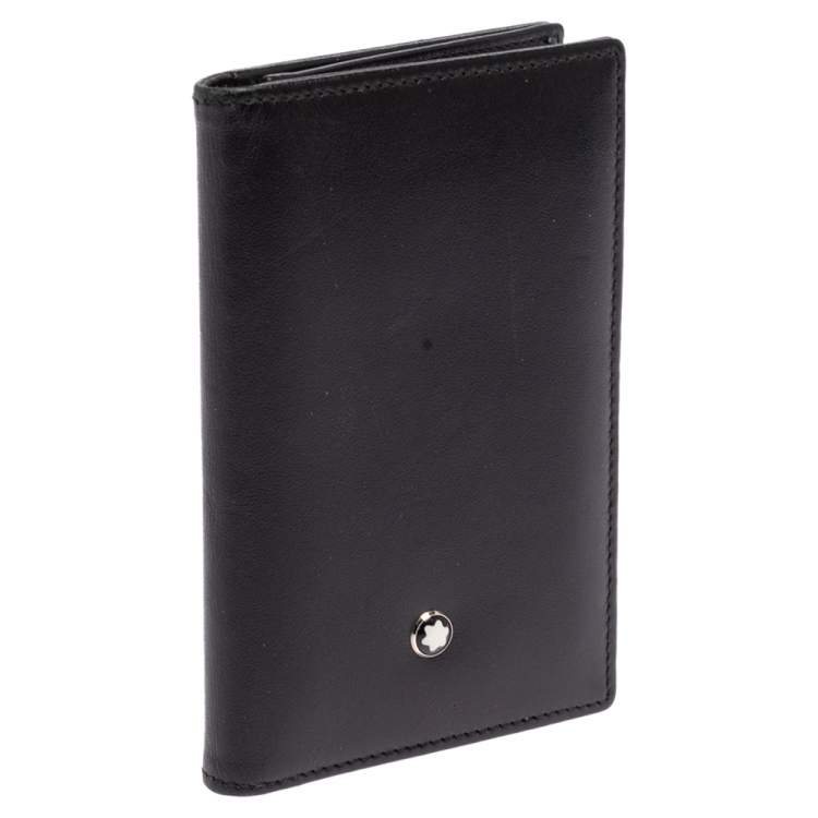 Pre Owned Montblanc Black Leather Meisterstuck Business Card Holder