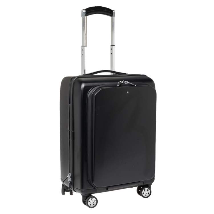 Pre Owned Montblanc Black Polycarbonate Nightflight Trolley Luggage