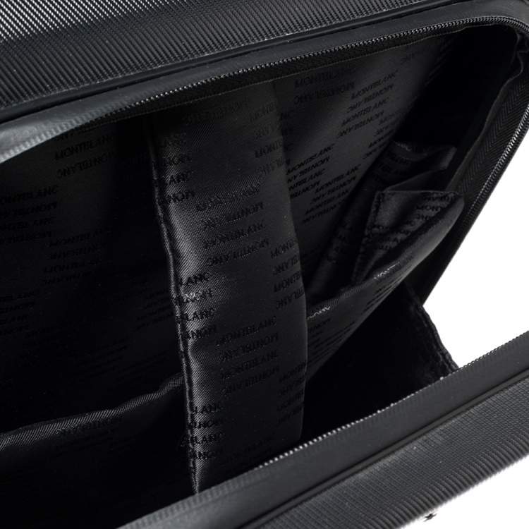 Pre Owned Montblanc Black Polycarbonate Nightflight Trolley Luggage