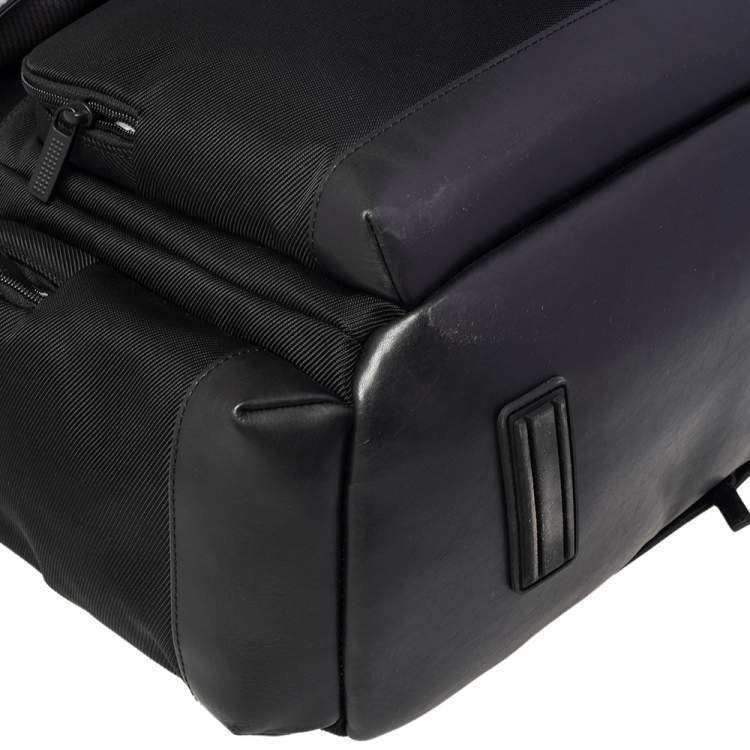 Pre Owned Montblanc Black Nylon and Leather Large Nightflight Backpack