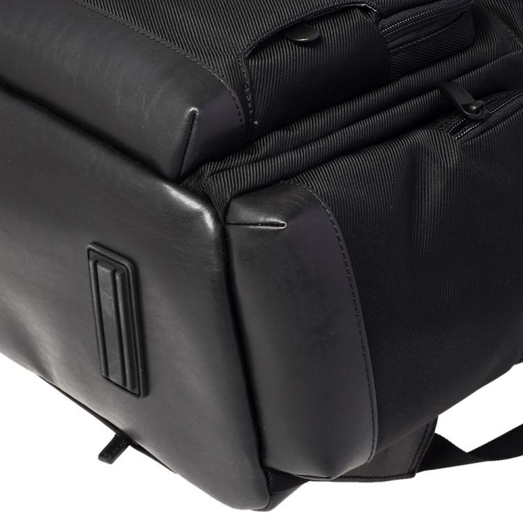 Pre Owned Montblanc Black Nylon and Leather Large Nightflight Backpack