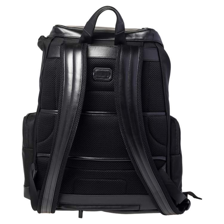 Pre Owned Montblanc Black Nylon and Leather Large Nightflight Backpack