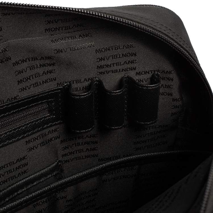 Pre Owned Montblanc Black Nylon and Leather Meisterstuck Briefcase Laptop Bag