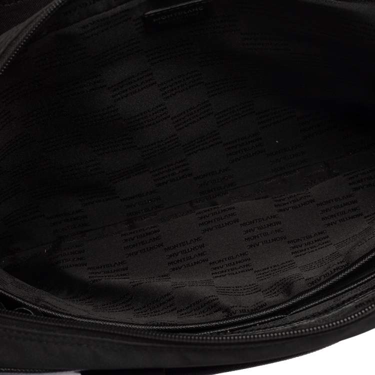 Pre Owned Montblanc Black Nylon and Leather Meisterstuck Briefcase Laptop Bag