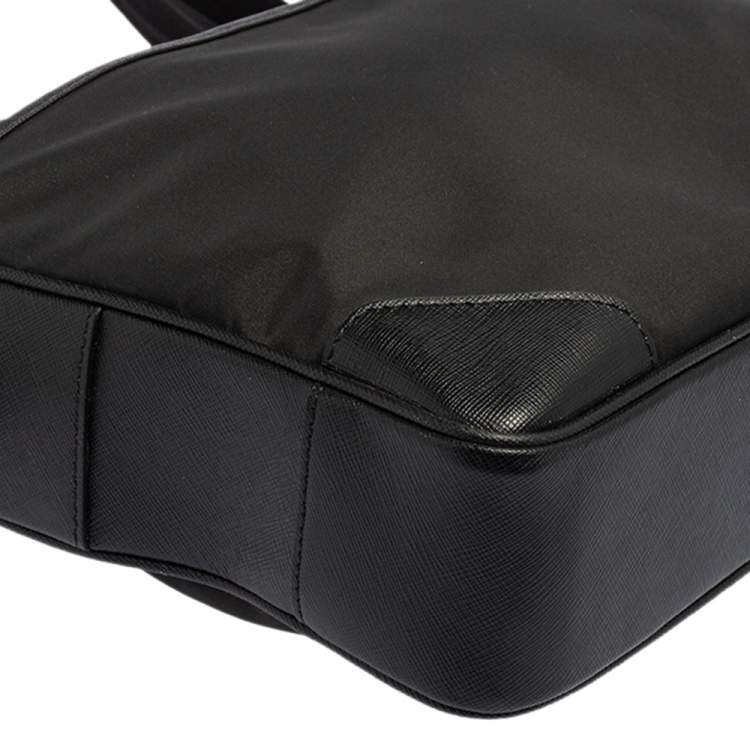 Pre Owned Montblanc Black Nylon and Leather Meisterstuck Briefcase Laptop Bag