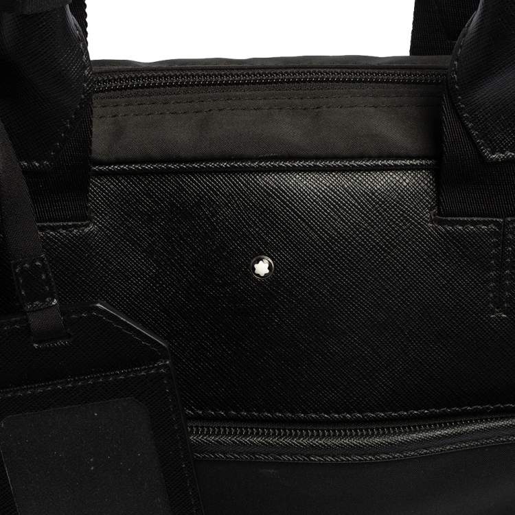 Pre Owned Montblanc Black Nylon and Leather Meisterstuck Briefcase Laptop Bag