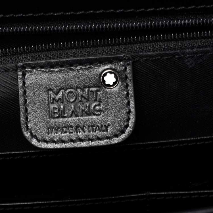 Pre Owned Montblanc Black Leather Meisterstück Double Gusset Briefcase