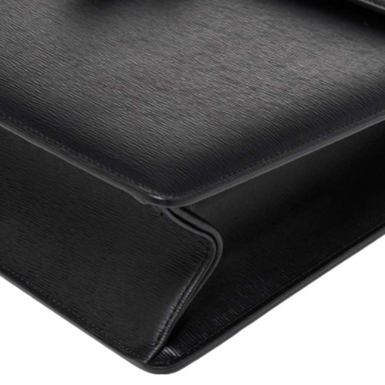 Pre Owned Montblanc Black Leather 4810 Westside Single Gusset Briefcase 
