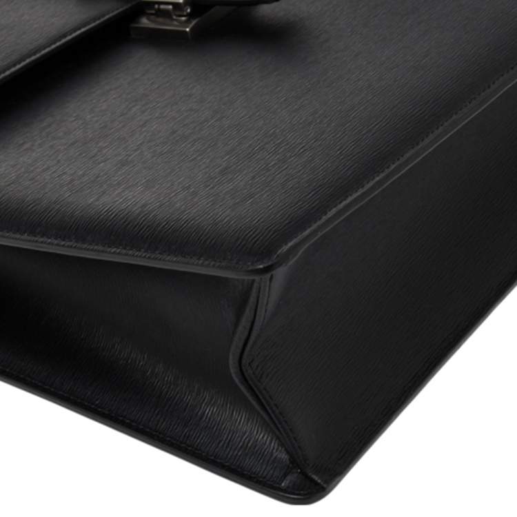 Pre Owned Montblanc Black Leather 4810 Westside Single Gusset Briefcase 