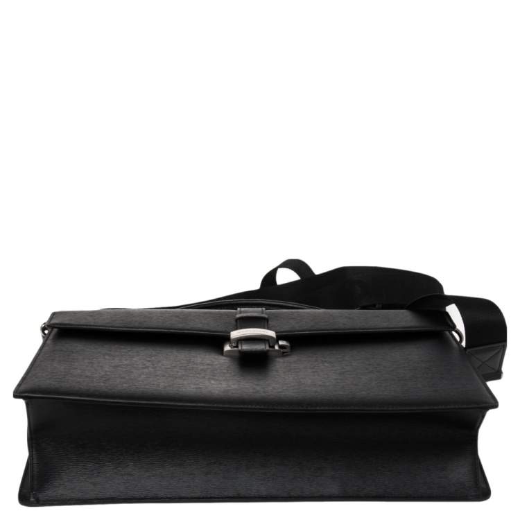 Pre Owned Montblanc Black Leather 4810 Westside Single Gusset Briefcase 