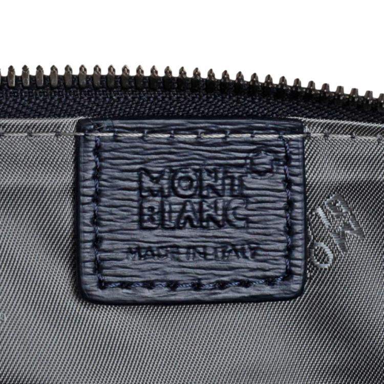 Pre Owned Montblanc Blue Leather Large Westside Document Briefcase
